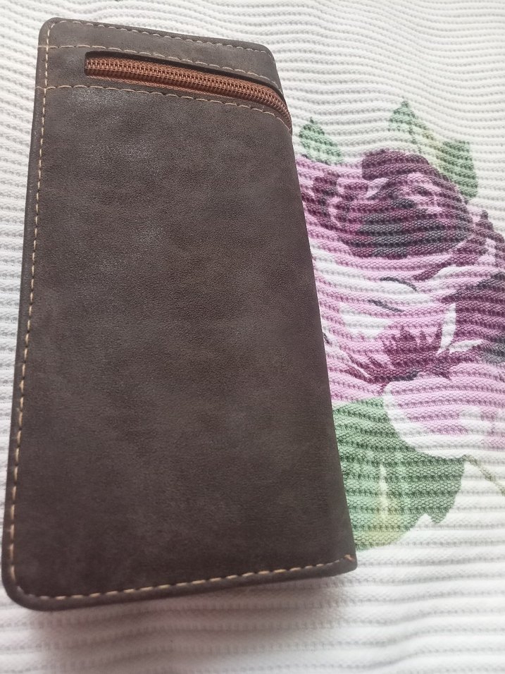 Deri Kadın Cüzdanı, Fermuarlı, Kahverengi - Görsel 4