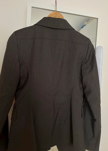 Düğmeli Gri Kadın Blazer Ceket - Görsel 3