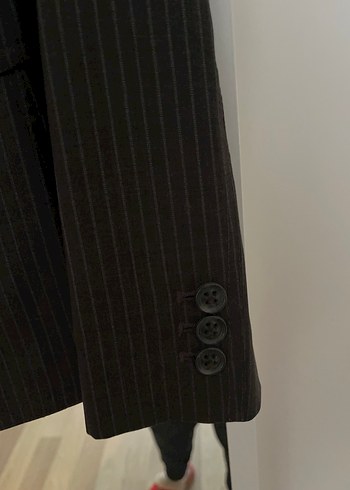 Düğmeli Gri Kadın Blazer Ceket - Görsel 5