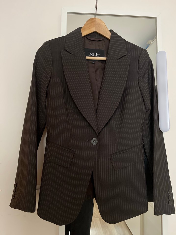 Düğmeli Gri Kadın Blazer Ceket - Görsel 2