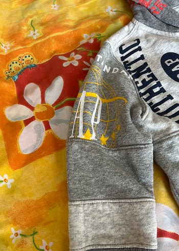 Gri Kapüşonlu Erkek Çocuk Fermuarlı Sweatshirt - Görsel 3