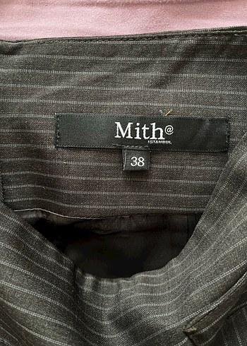 Çizgili Siyah Midi Kalem Etek - Görsel 2