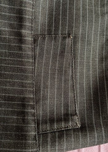 Çizgili Siyah Midi Kalem Etek - Görsel 3