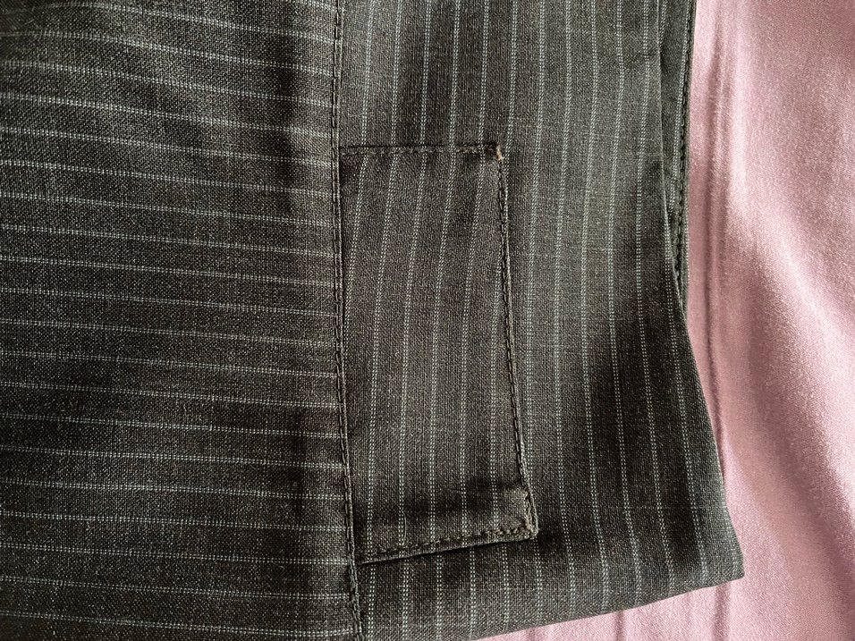 Çizgili Siyah Midi Kalem Etek - Görsel 3