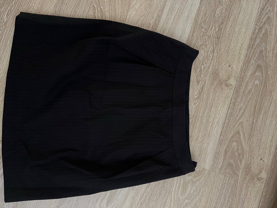 Çizgili Siyah Midi Kalem Etek - Görsel 5