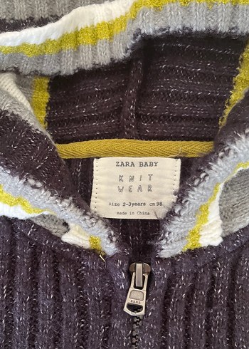 Erkek Çocuk Gri Yün Kapüşonlu Hırka - Görsel 2