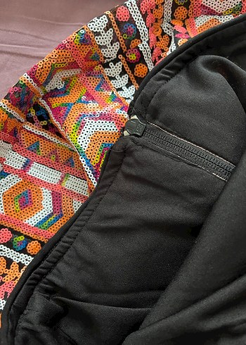 Boncuk Detaylı Çok Renkli Bohem etek komple pul payet - Görsel 3