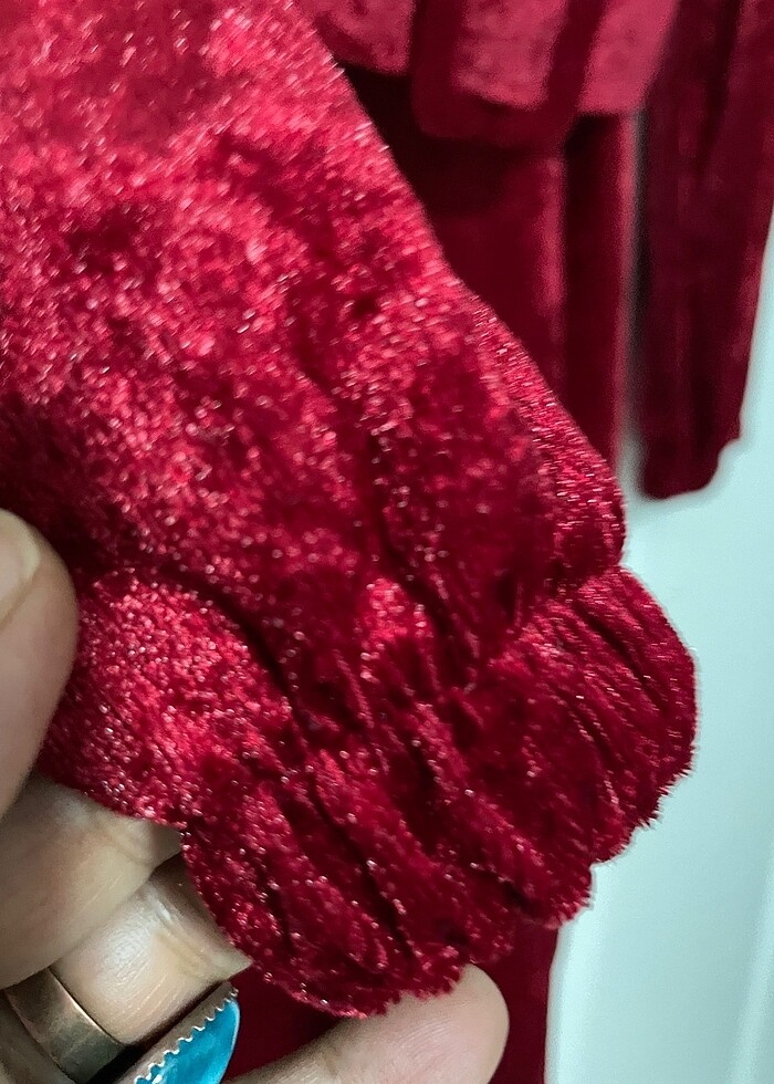 Kadife elbise - Görsel 4