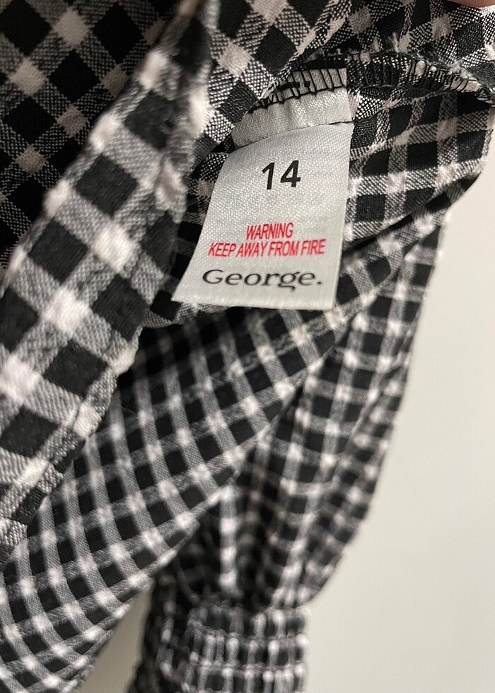 Siyah beyaz kareli george bluz - Görsel 5