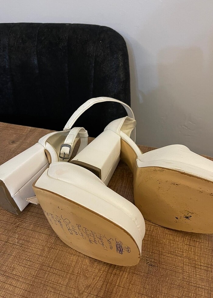 Platform topuklu dügün nikah ayakkabısı - Görsel 5