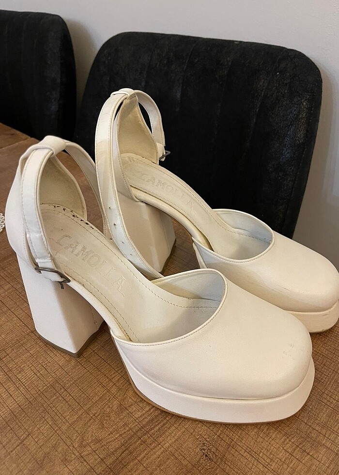 Platform topuklu dügün nikah ayakkabısı - Görsel 2