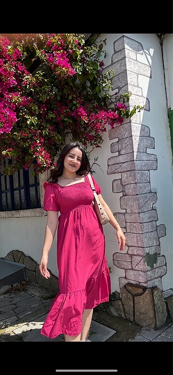 m Beden pembe elbise