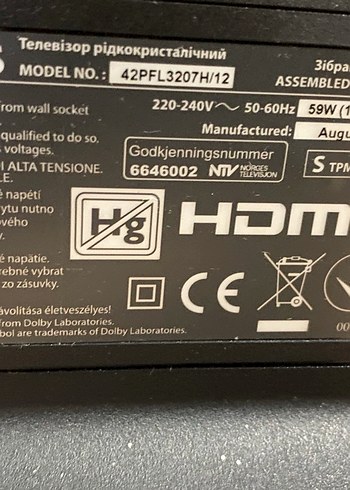 Philips 42 PFL3207H/12 - Parça veya İkinci Kullanım İçin Uygun - Görsel 3