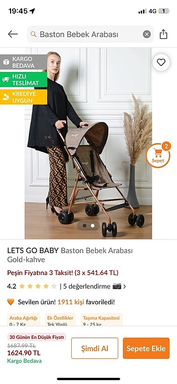 Baston bebek arabası