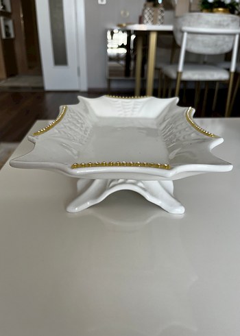 Beyaz Parlak Seramik Kayık Tabak - Görsel 3