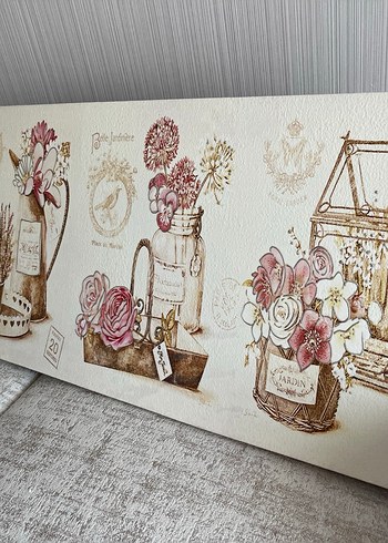 Bordo Çiçek Temalı Dekoratif Tablo - Görsel 3