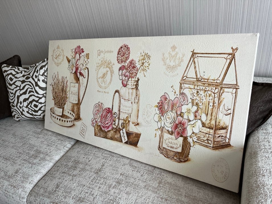 Bordo Çiçek Temalı Dekoratif Tablo - Görsel 3