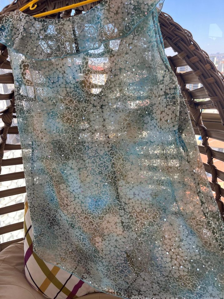 Dantel Detaylı Turkuaz Bohem - Görsel 2