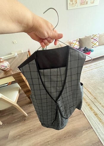 Gri Ekose Desenli Erkek Takım Elbise - Görsel 3