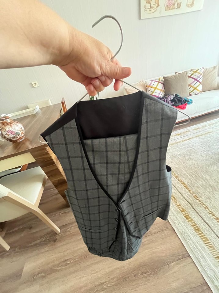 Gri Ekose Desenli Erkek Takım Elbise - Görsel 3