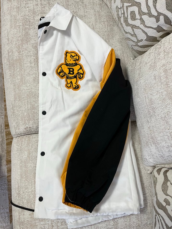 Bershka Düğmeli Siyah Beyaz Baskılı Erkek Mont - Görsel 4