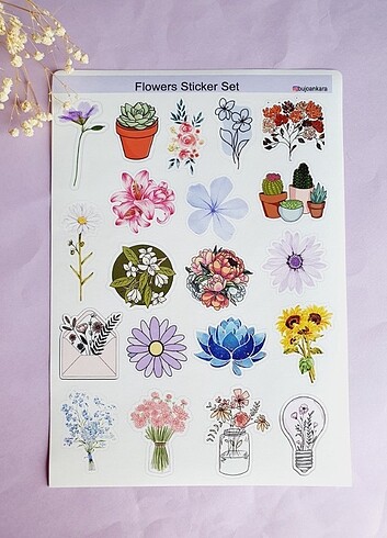 Çiçek Sticker Seti
