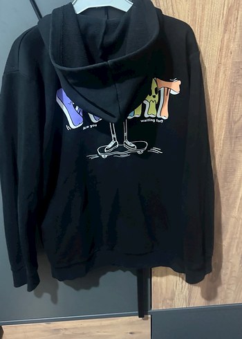 Erkek Siyah Fermuarlı Sweatshirt - Görsel 4