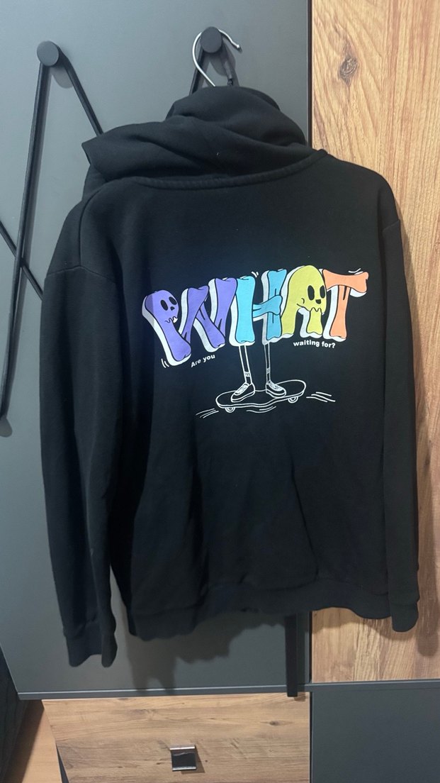 Erkek Siyah Fermuarlı Sweatshirt - Görsel 3