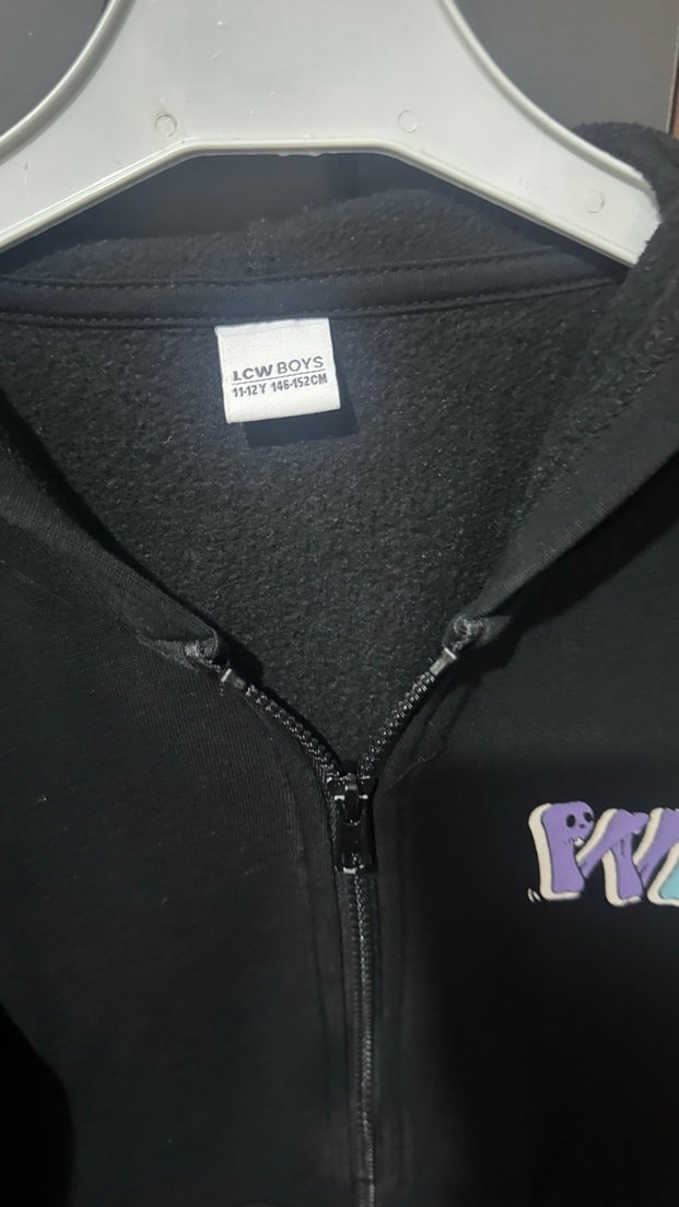 Erkek Siyah Fermuarlı Sweatshirt - Görsel 2