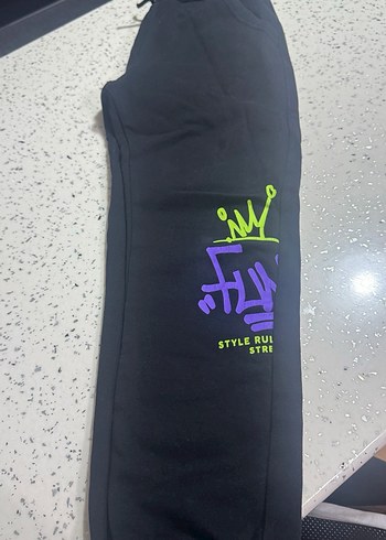 Siyah Baskılı Erkek Eşofman Altı - Görsel 3