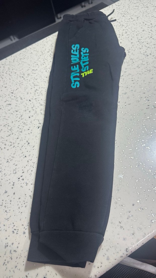 Siyah Baskılı Erkek Eşofman Altı - Görsel 2