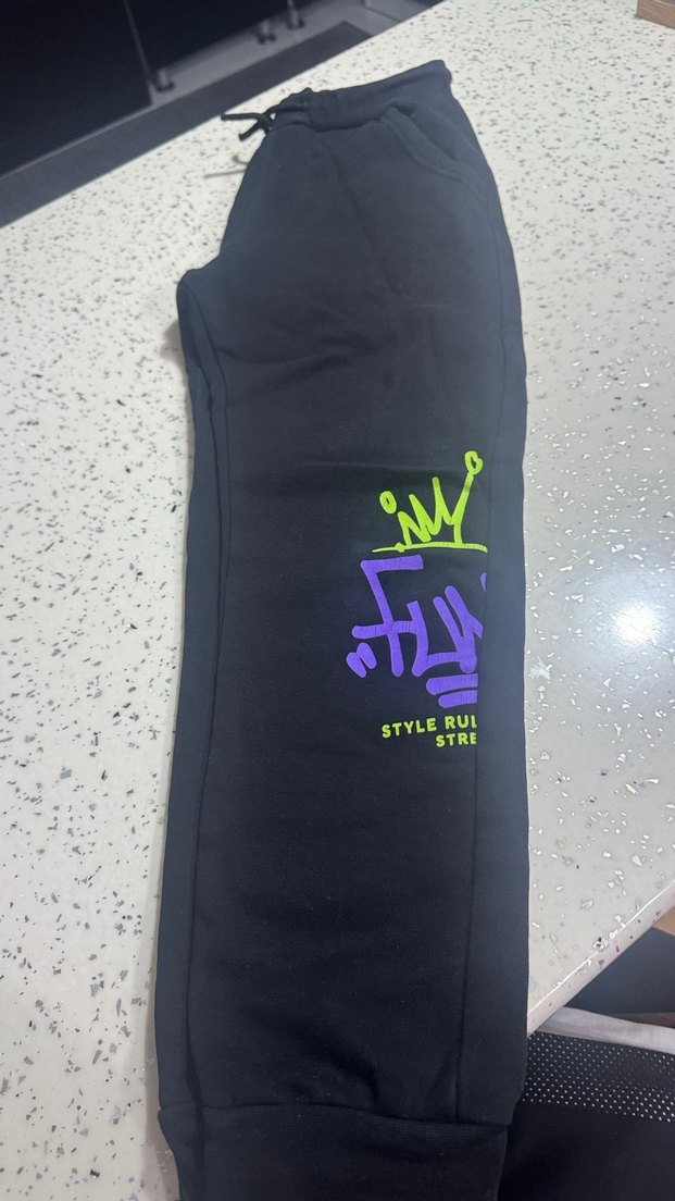 Siyah Baskılı Erkek Eşofman Altı - Görsel 3