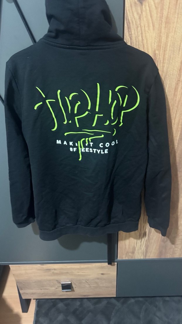 Fermuarlı Siyah Baskılı Kadın Ceket - Görsel 3