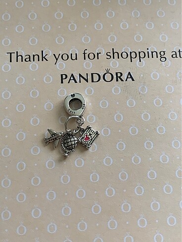 PANDORA UÇAK DÜNYA VE BAVUL CHARM