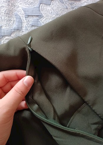 Haki Uzun Kollu  Elbise - Görsel 7