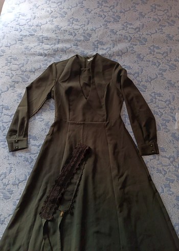 Haki Uzun Kollu  Elbise - Görsel 2