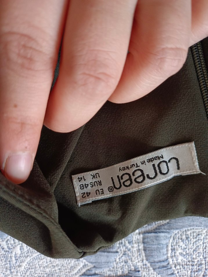 Haki Uzun Kollu  Elbise - Görsel 4