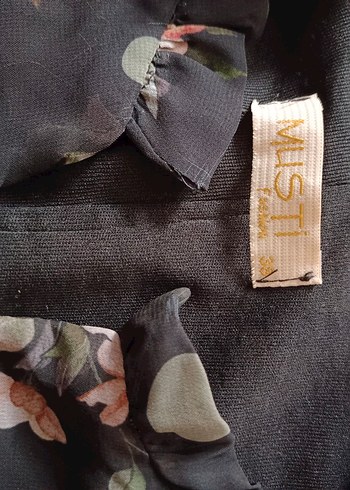 Siyah Çiçek Desenli Uzun Elbise - Görsel 3