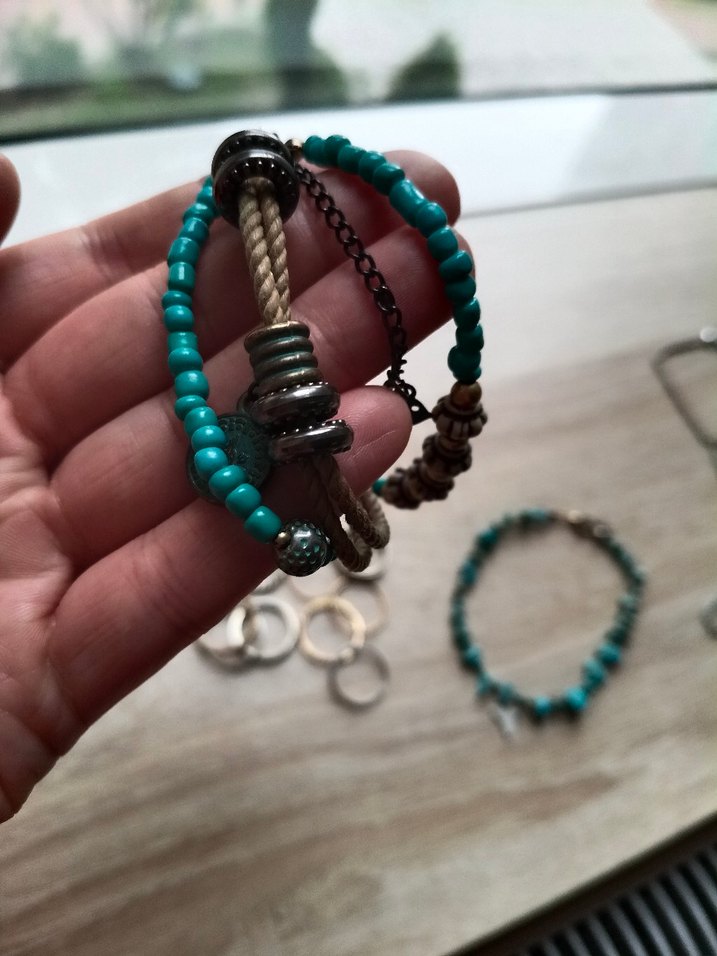 Bohem Tarz Turkuaz Boncuklu Kadın Takı Seti - Görsel 4
