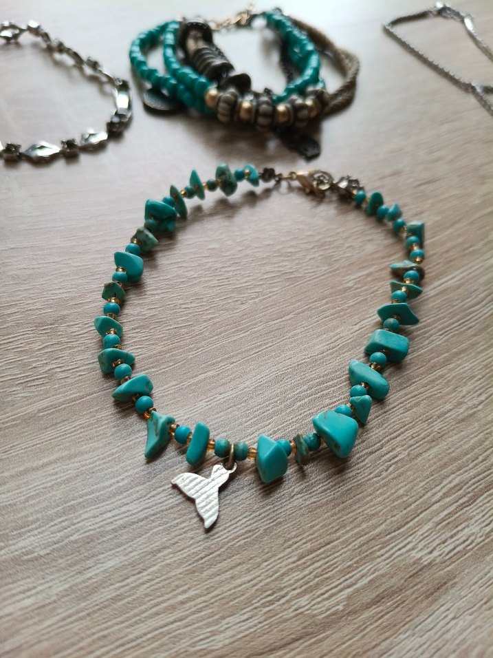 Bohem Tarz Turkuaz Boncuklu Kadın Takı Seti - Görsel 3