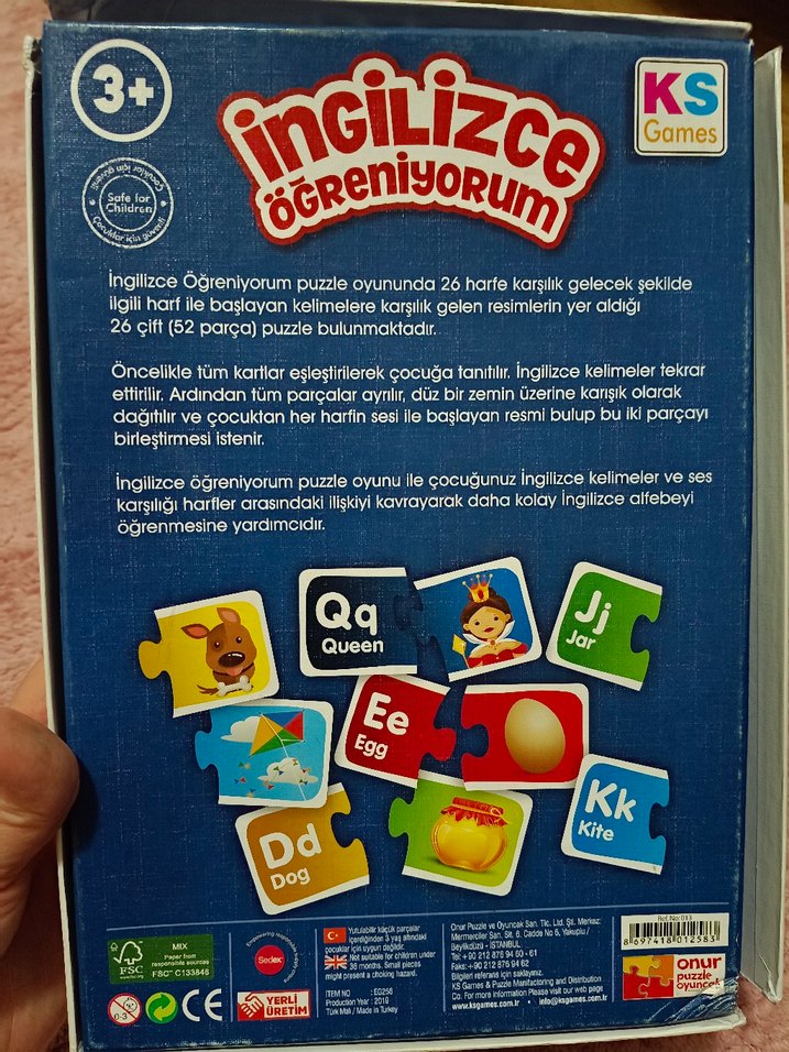 İngilizce Öğreniyorum Eğitici puzzle - Görsel 5