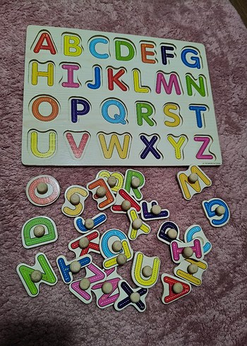 Renkli Ahşap Alfabe Eğitici Oyuncak - Görsel 2