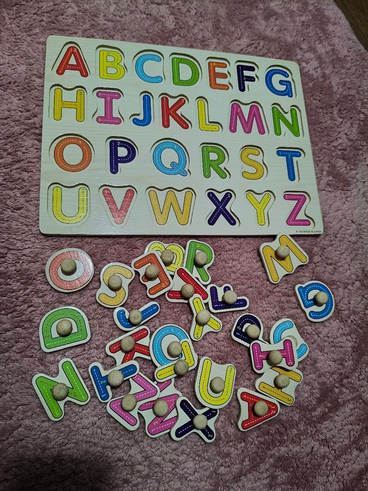 Renkli Ahşap Alfabe Eğitici Oyuncak - Görsel 2