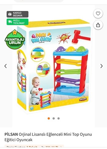 Renkli Eğitici Top Oyuncağı Pilsan - Görsel 2