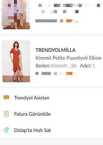 36 Beden Kiremit Puantiyeli Kalp Yakalı Midi Elbise
