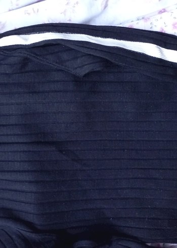 Siyah Beyaz Kenarlı İnce Triko Kadın Kazak - Görsel 2