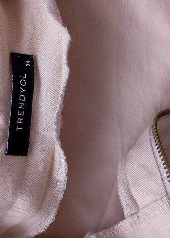 Bej Pamuklu Kolsuz Rahat Kesim Ceket - Görsel 4