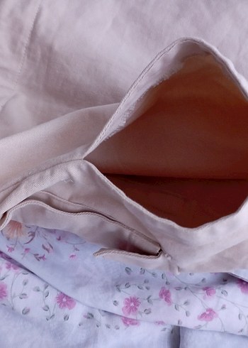 Bej Pamuklu Kolsuz Rahat Kesim Ceket - Görsel 3