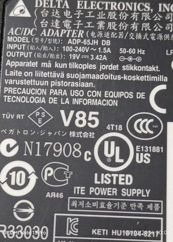 delta 19v 3.42a adaptör - Görsel 2