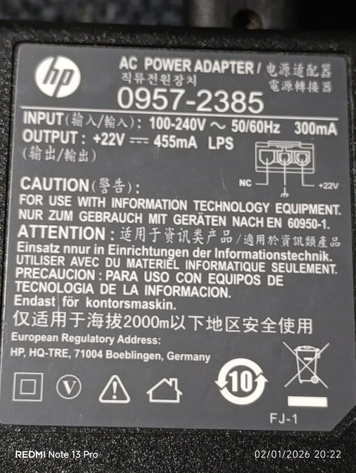 hp 22v 455ma Şarj Adaptörü - Görsel 2